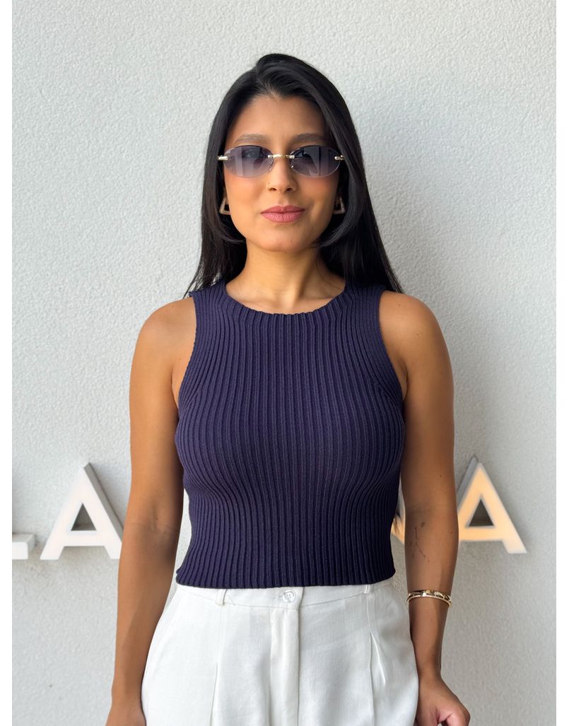 Cropped Tricot Celinne Marinho - Loja La Mina 