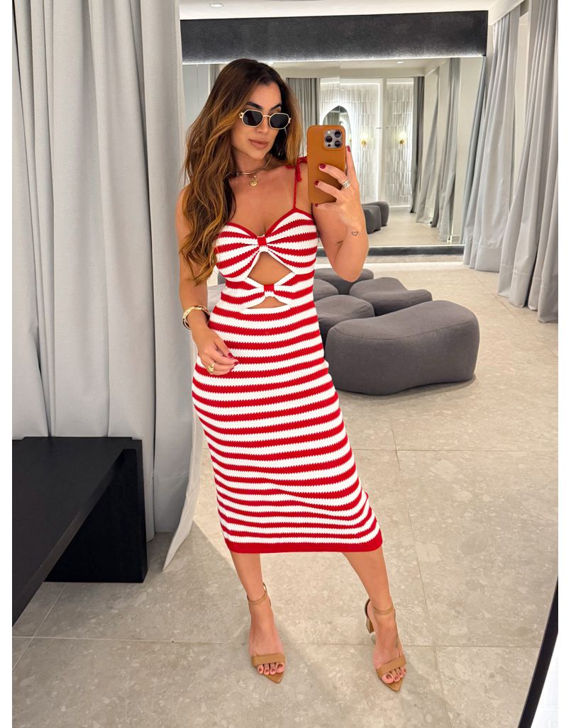 Vestido Tricot Paloma Vermelho - Loja La Mina 