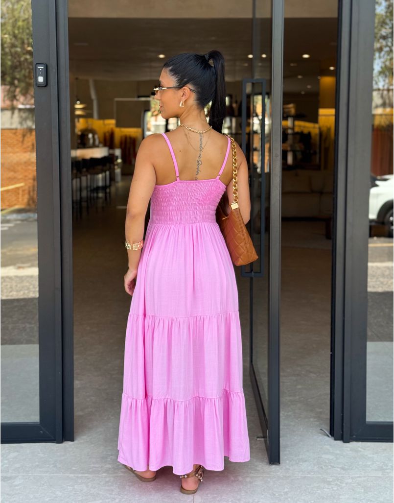 Vestido Midi Atenas Rosa