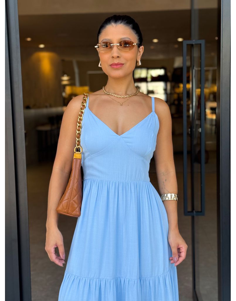 Vestido Midi Atenas Azul