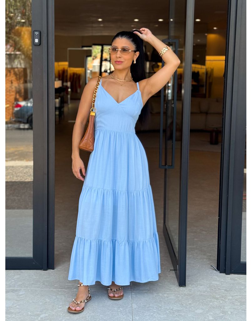 Vestido Midi Atenas Azul