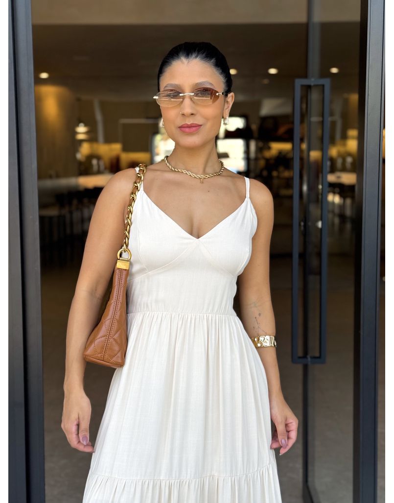 Vestido Midi Atenas Areia