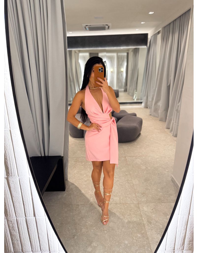 Vestido Decote Betina Rosa