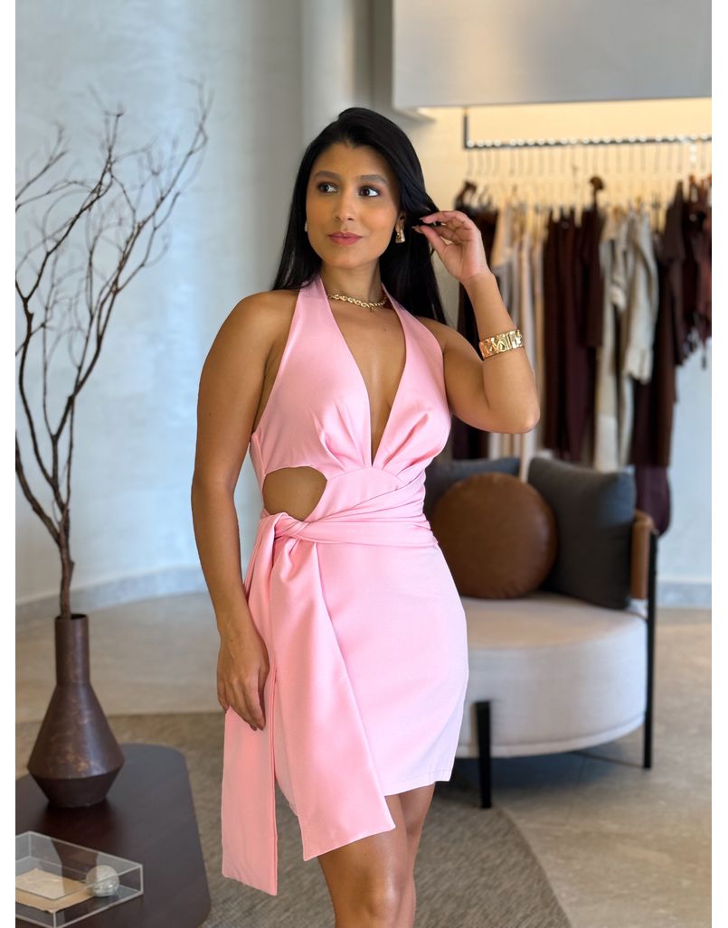 Vestido Decote Betina Rosa