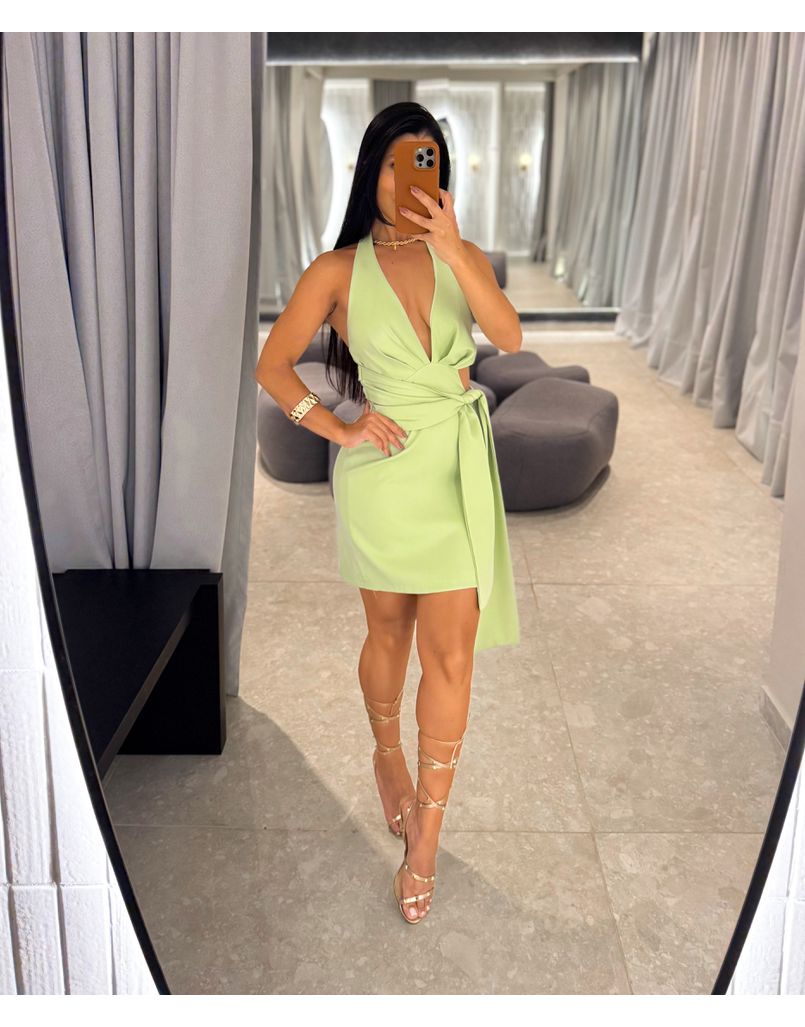 Vestido Decote Betina Verde
