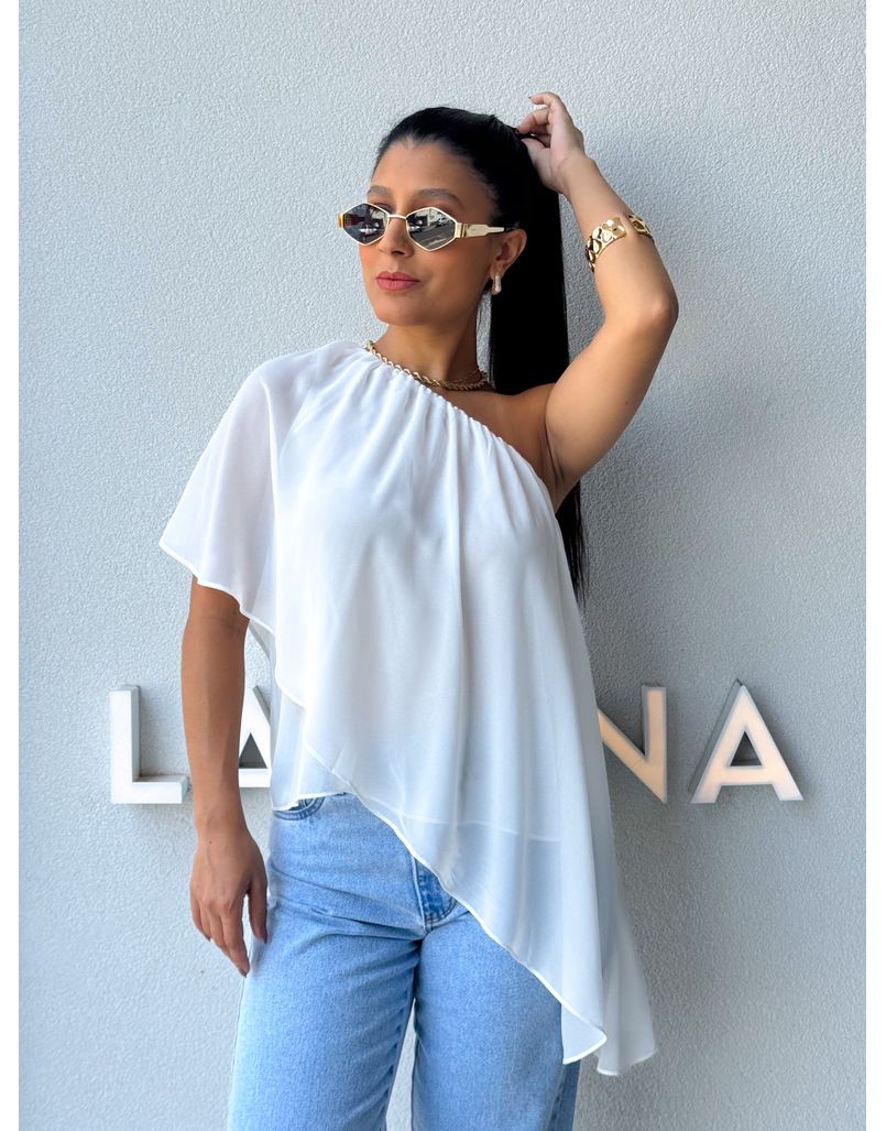 Blusa Ombro Só Kate Branca - Loja La Mina 