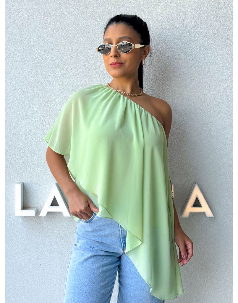 Blusa Ombro Só Kate Verde - Loja La Mina 