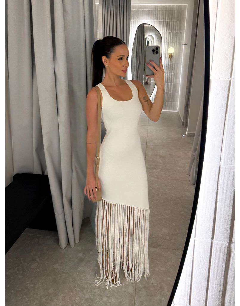 Vestido Tricot Franja Flávia Off