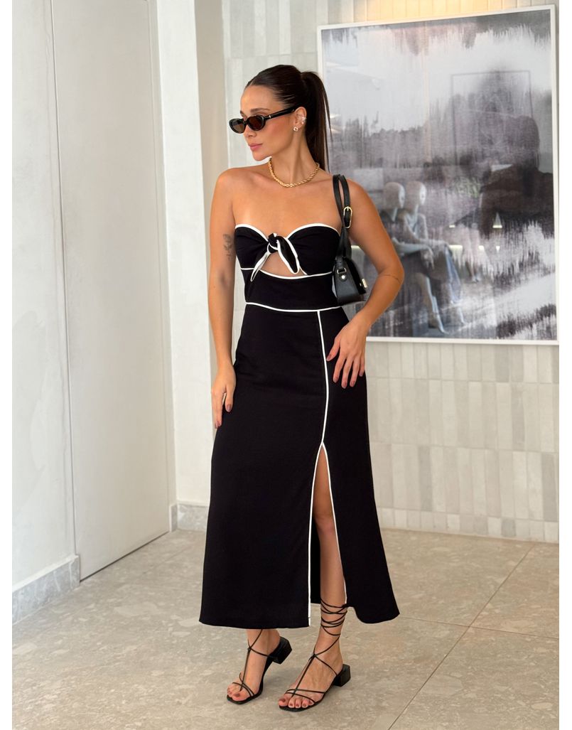 Vestido Midi Karla Preto - Loja La Mina 