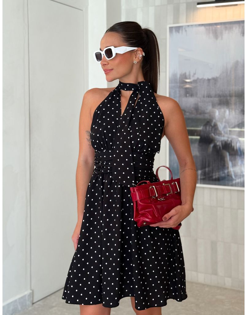 Vestido Poá Anahi Preto