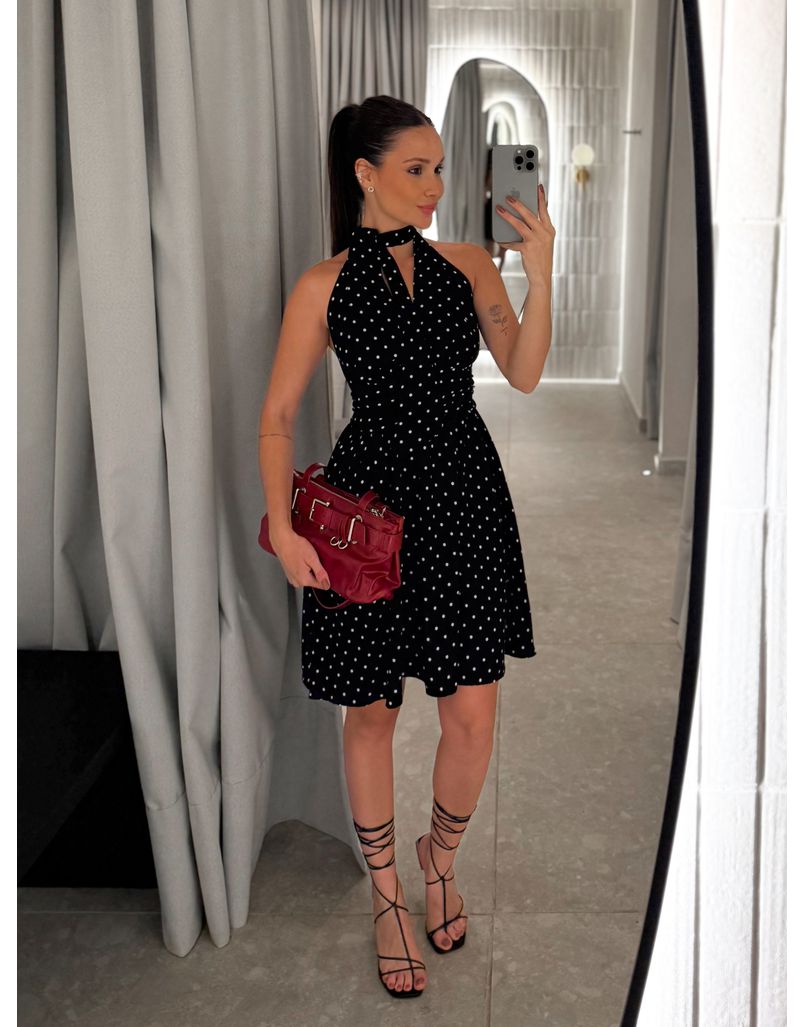 Vestido Poá Anahi Preto