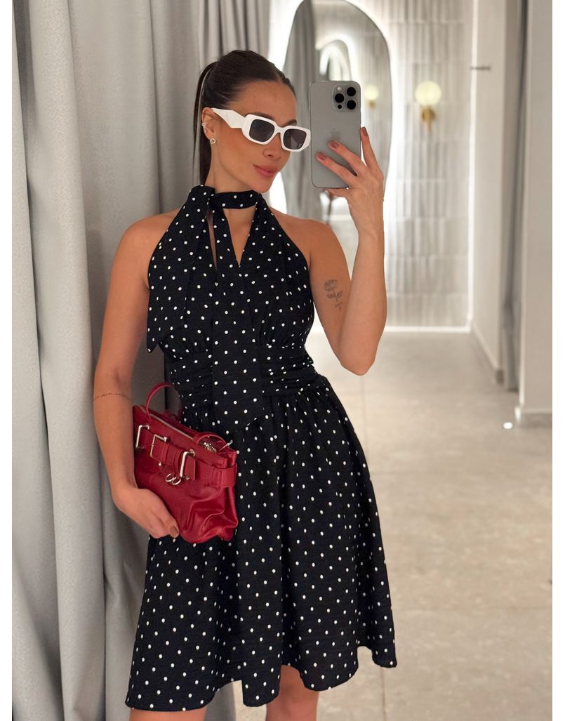 Vestido Poá Anahi Preto