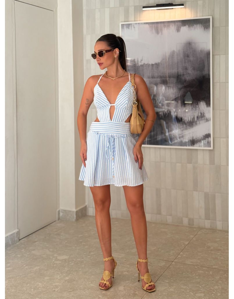 Vestido Listrado Renata Azul