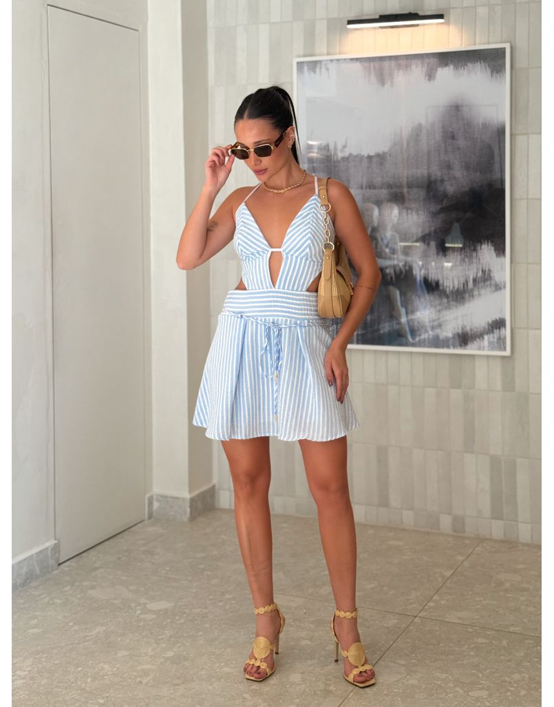 Vestido Listrado Renata Azul