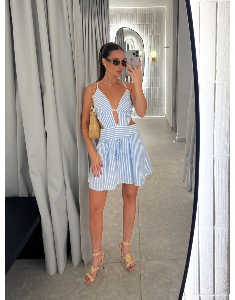 Vestido Listrado Renata Azul