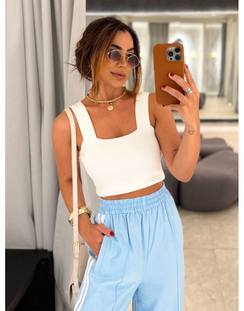 Blusa Gola Quadrada Marisa Branco