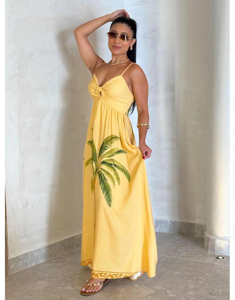 Vestido Estampado Floripa Amarelo - Loja La Mina 