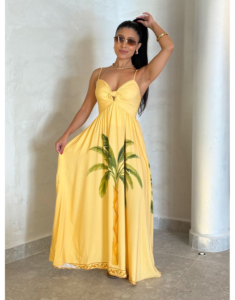 Vestido Estampado Floripa Amarelo