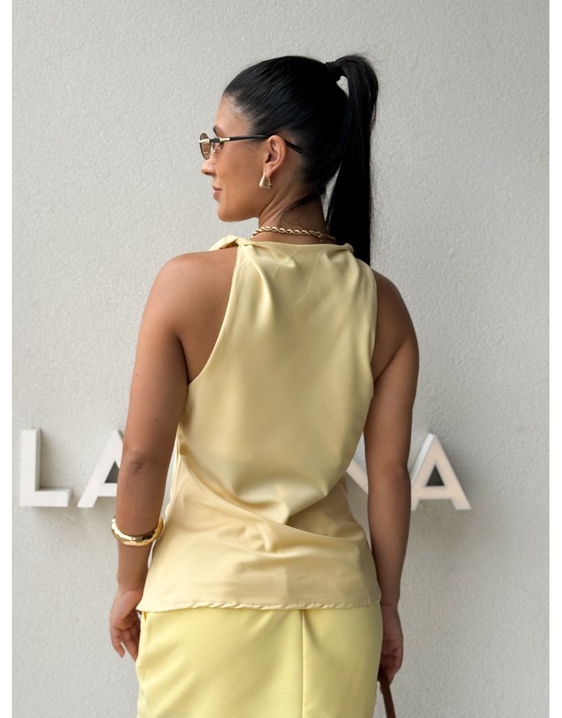 Blusa Cetim Fabricia Manteiga