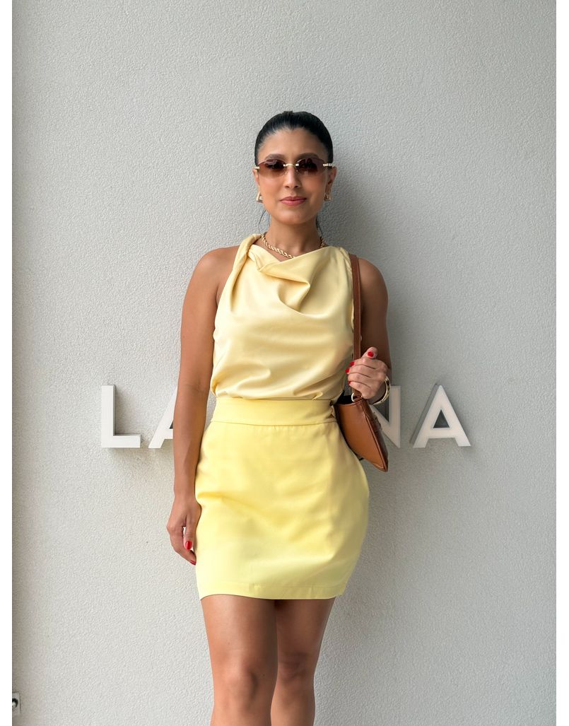 Saia Alfaiataria Pietra Amarelo