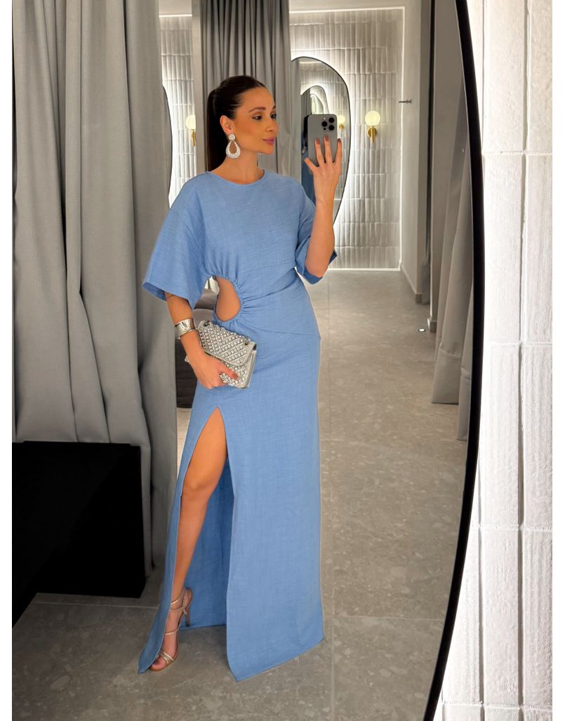 Vestido Manga Tatiane Azul