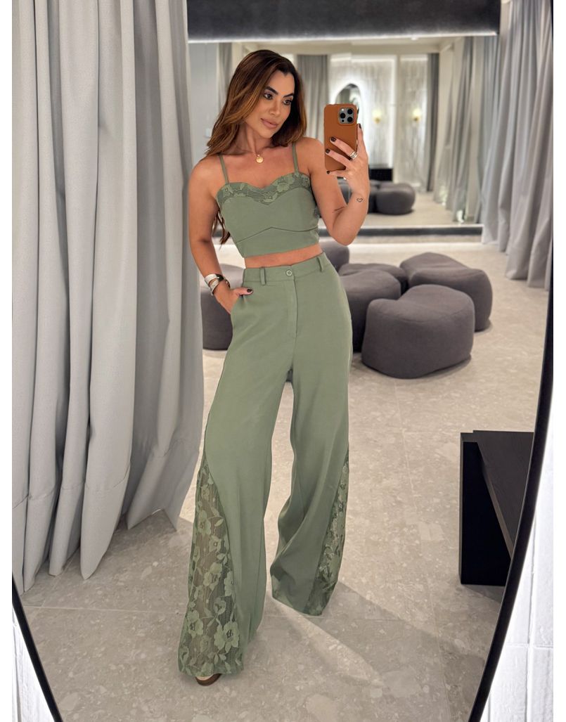 Conjunto Calça Rendado Daiane Verde
