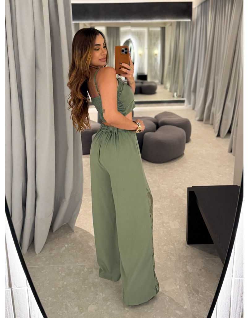 Conjunto Calça Rendado Daiane Verde