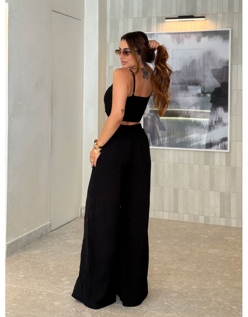 Conjunto Calça Rendado Daiane Preto