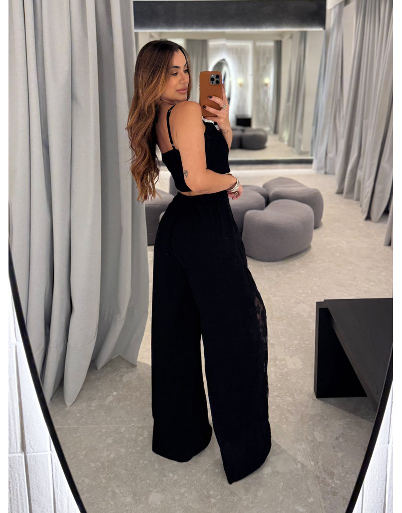 Conjunto Calça Rendado Daiane Preto