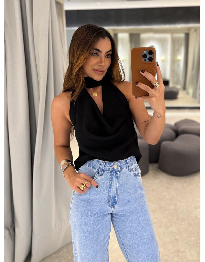 Blusa Elen Preta - Loja La Mina 