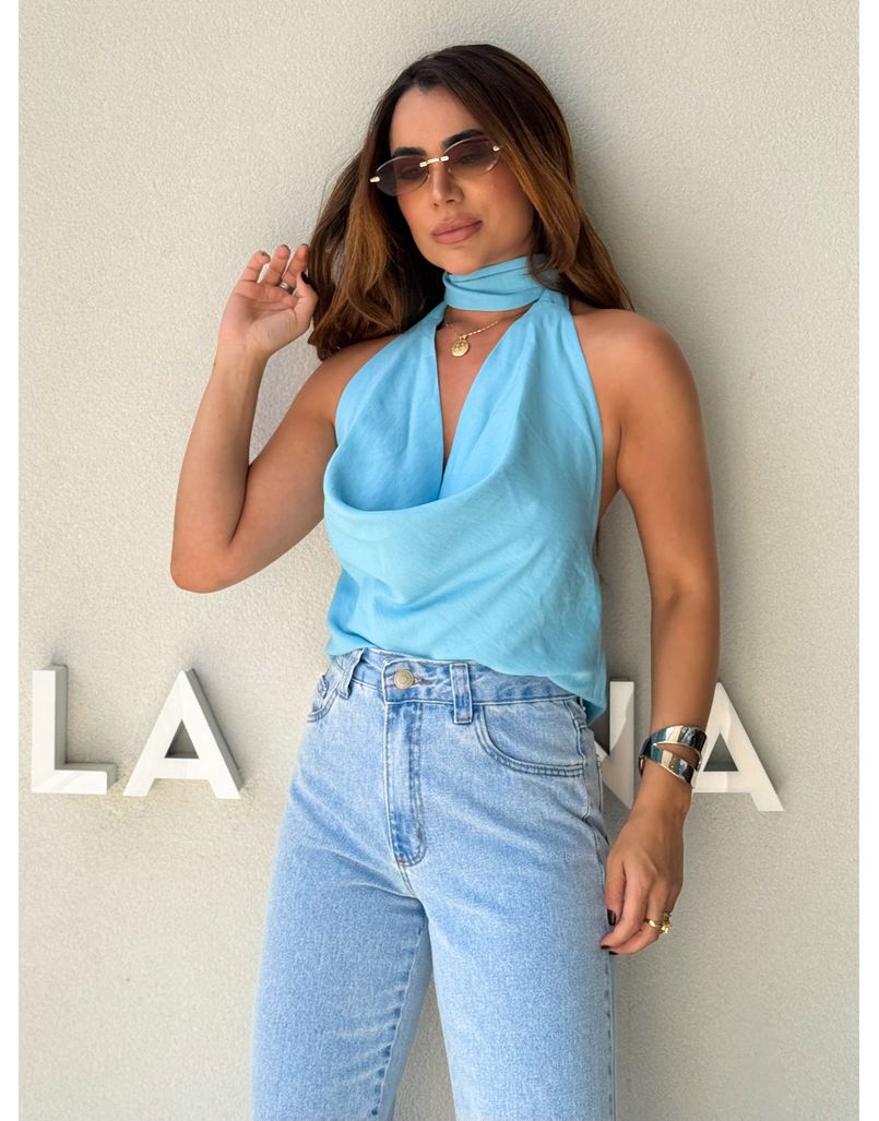 Blusa Elen Azul - Loja La Mina 