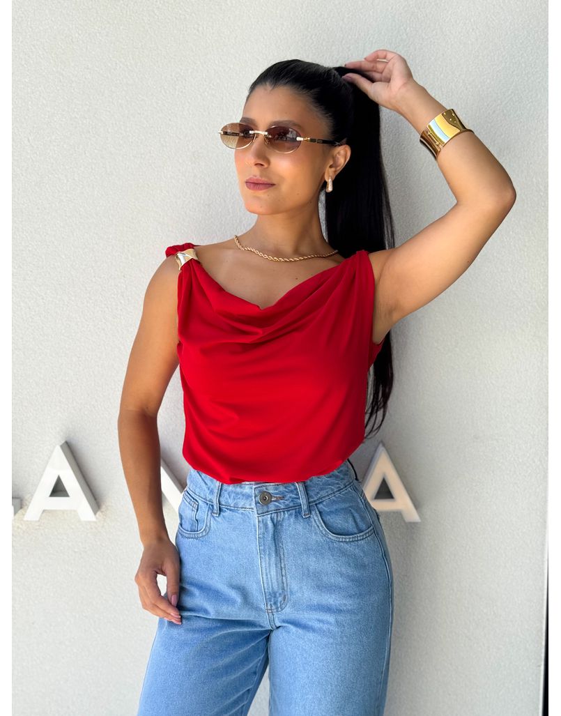 Blusa Ombro a Ombro Emília Vermelha