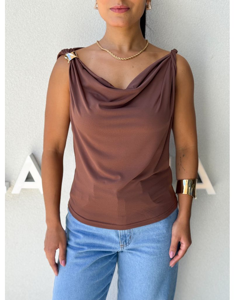 Blusa Ombro a Ombro Emília Café 
