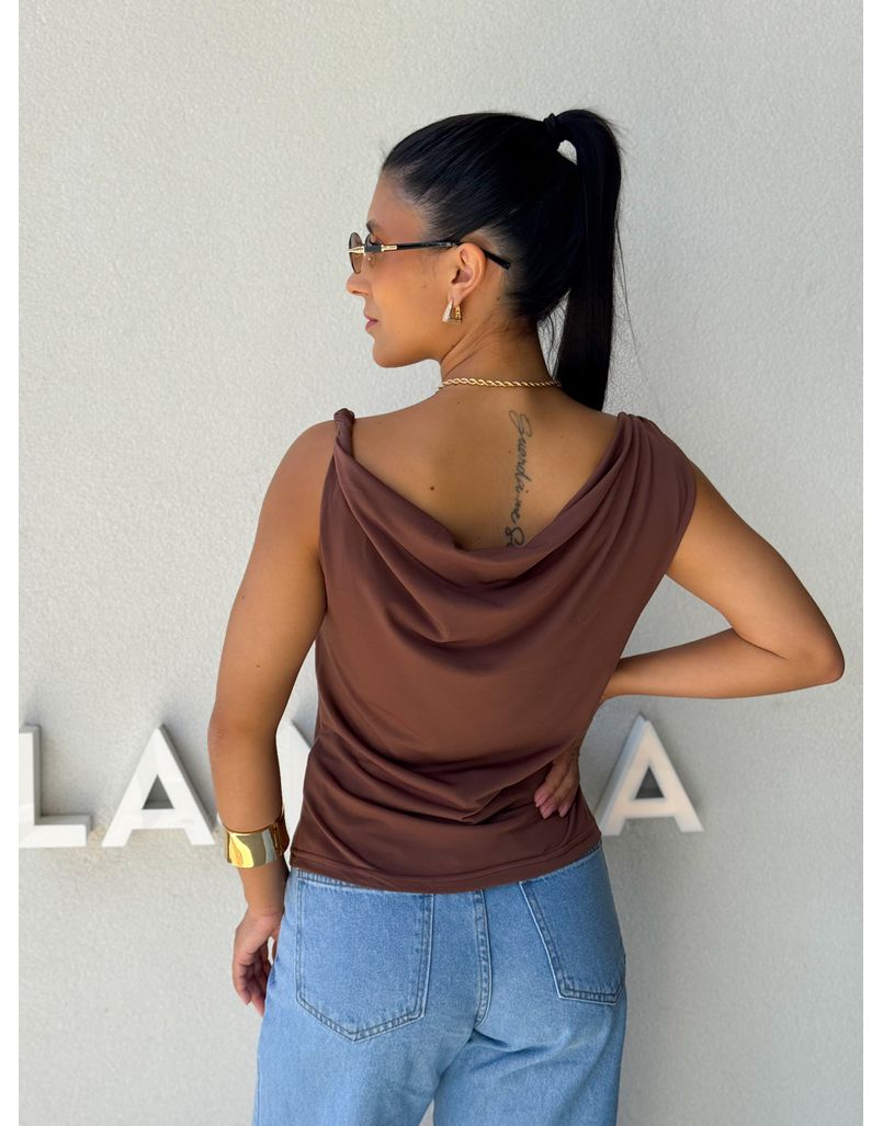 Blusa Ombro a Ombro Emília Café 