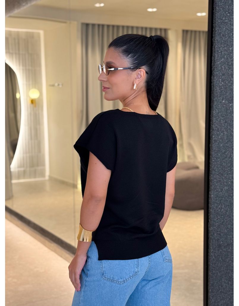 Blusa Decote Eliane Preta