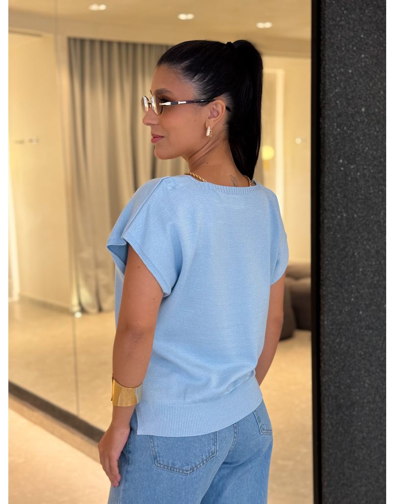 Blusa Decote Eliane Azul