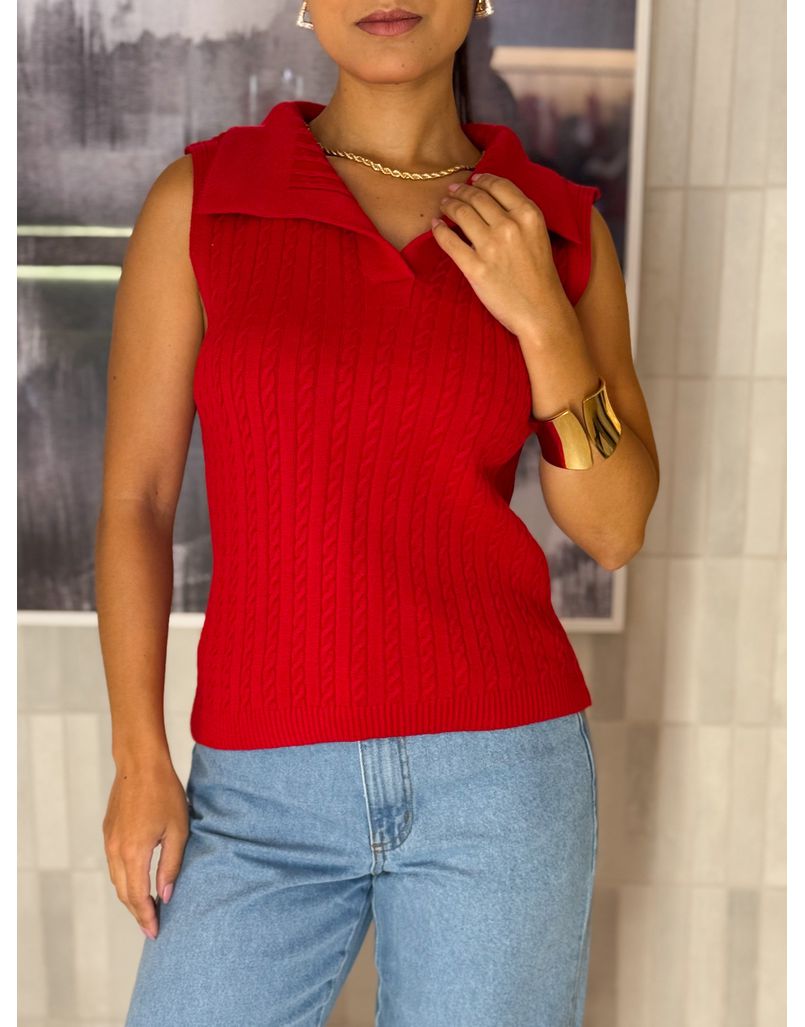 Blusa Gola Polo Pamela Vermelha