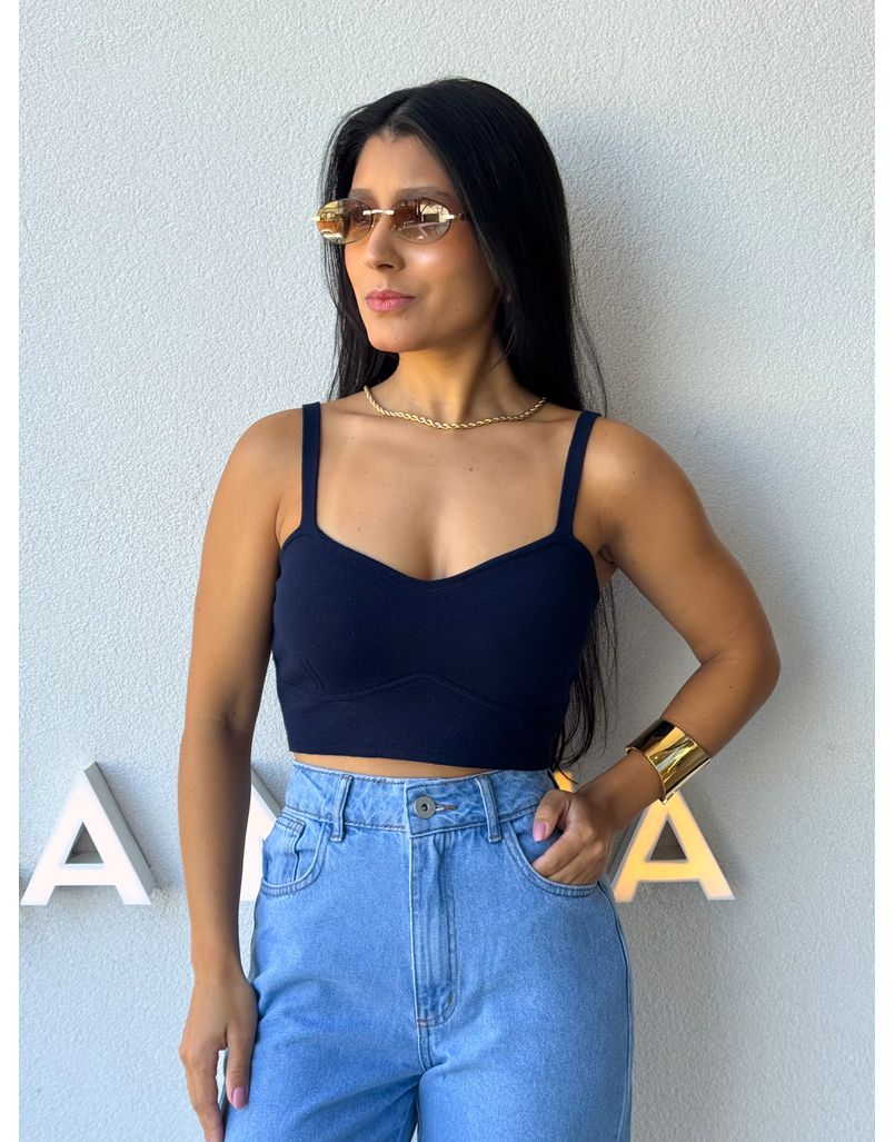 Cropped Tricot Alça Kenia Marinho - Loja La Mina 