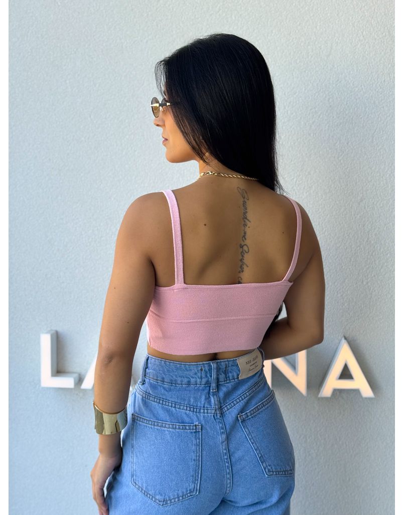 Cropped Tricot Alça Kenia Rosa