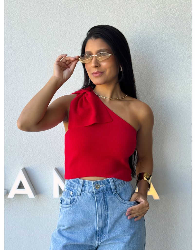 Blusa Ombro Só Mirian Vermelho - Loja La Mina 