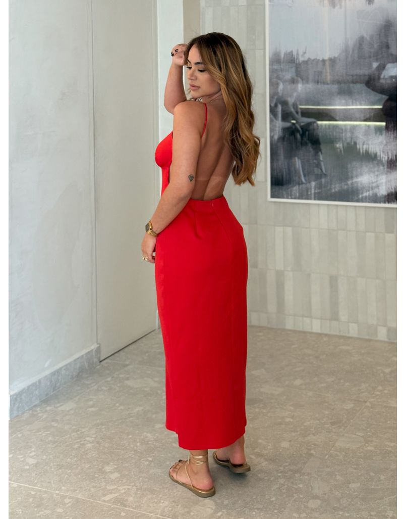 Vestido Midi Carine Vermelho 