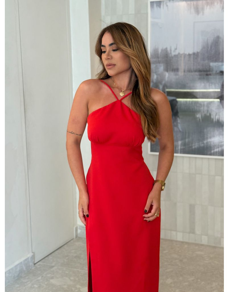 Vestido Midi Carine Vermelho 
