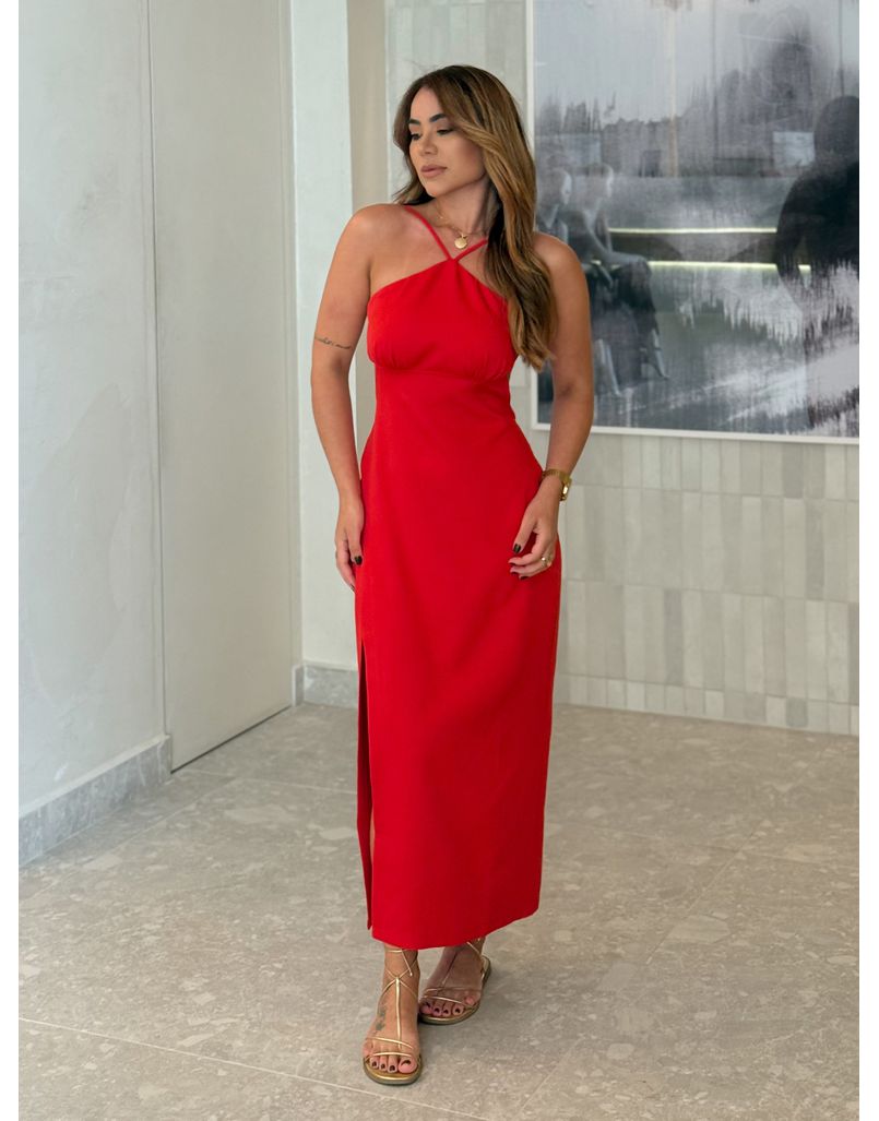 Vestido Midi Carine Vermelho 