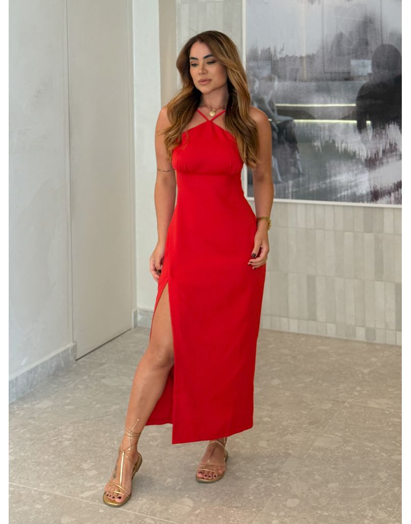 Vestido Midi Carine Vermelho 