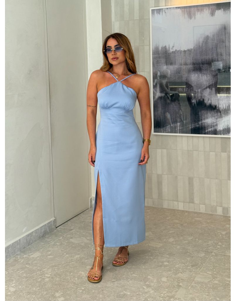 Vestido Midi Carine Azul