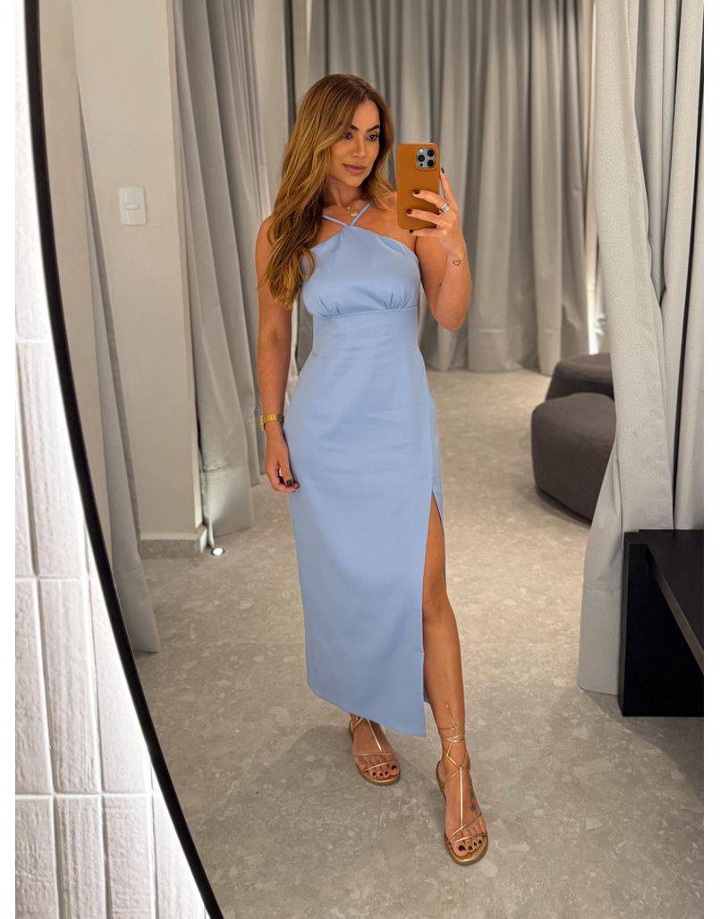 Vestido Midi Carine Azul