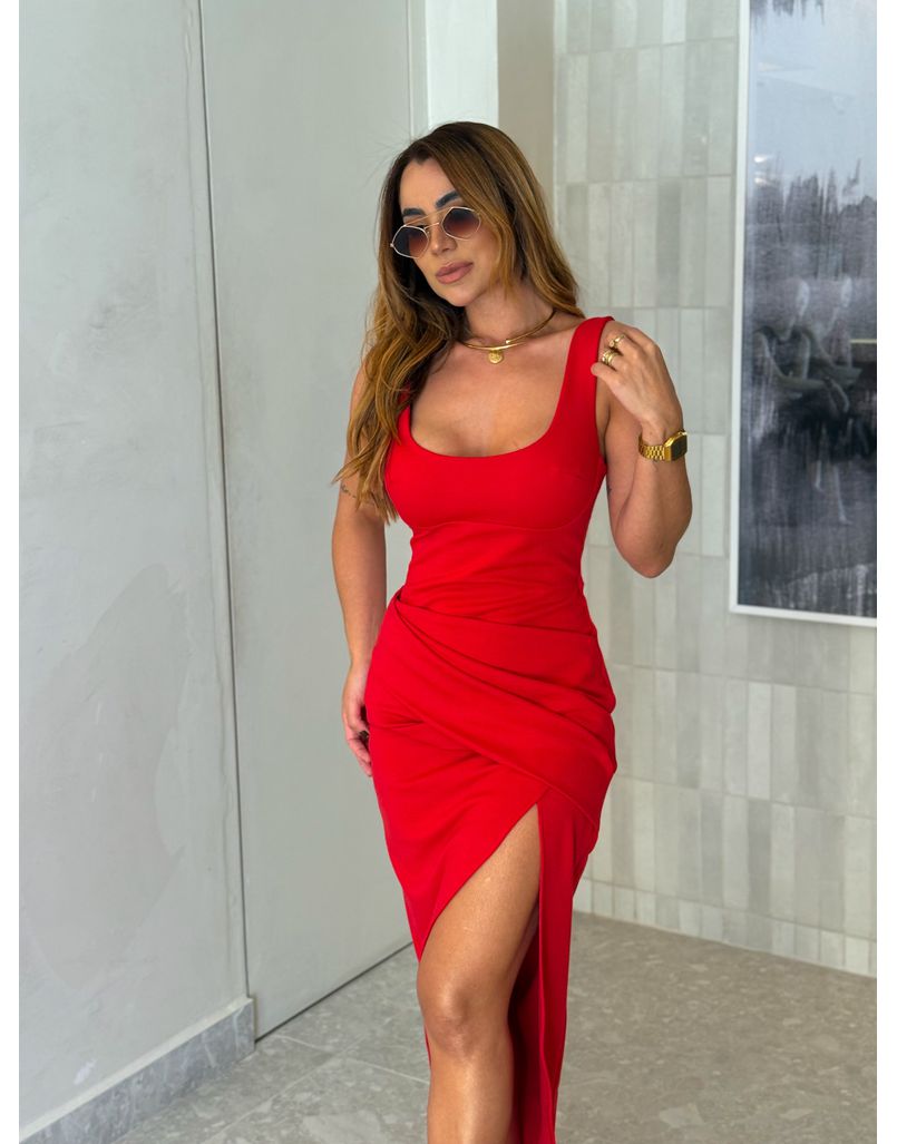 Vestido Midi Ananda Vermelho