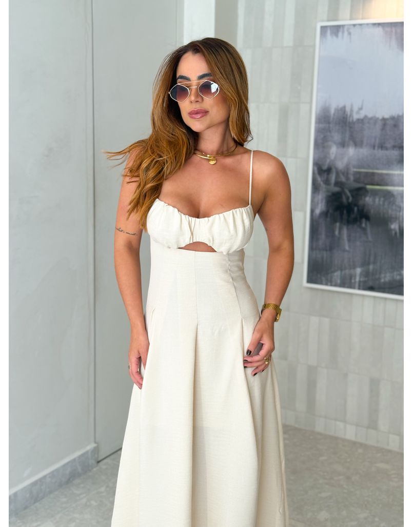 Vestido Midi Katerine Marfim