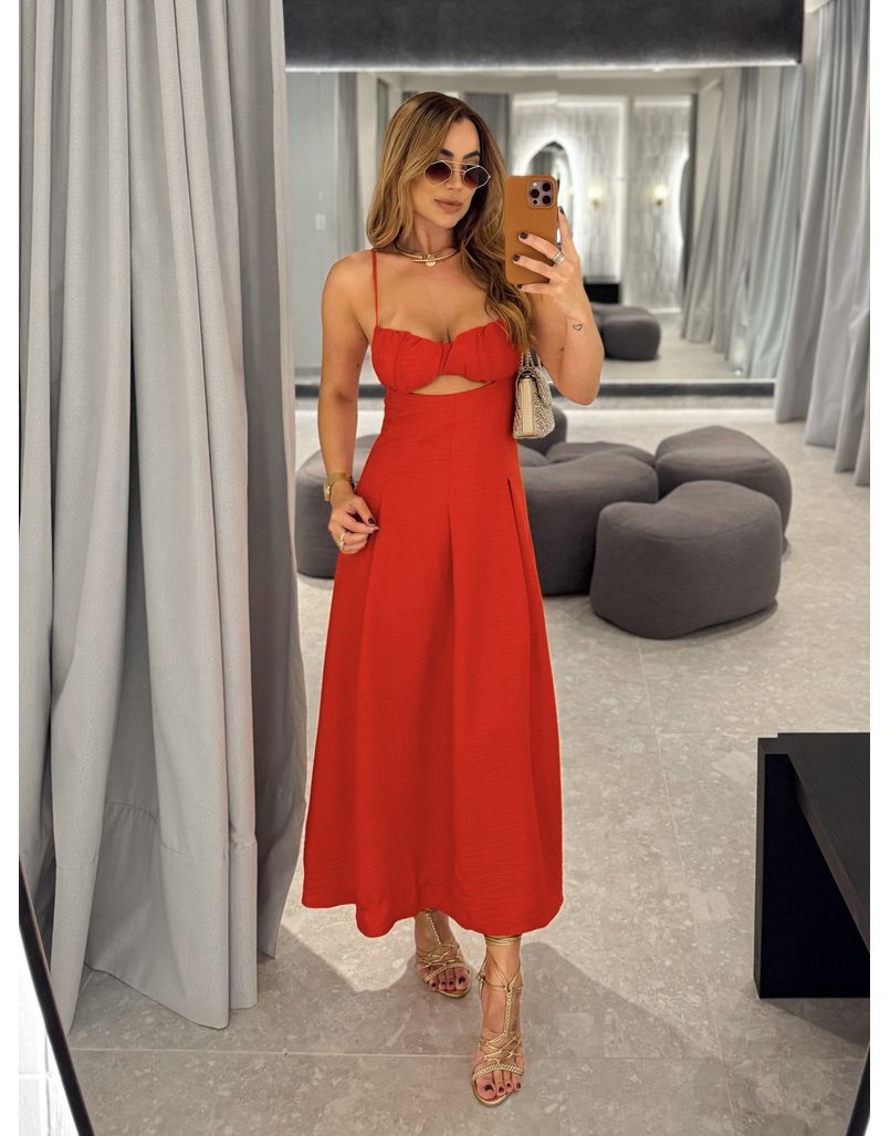 Vestido Midi Katerine Vermelho 