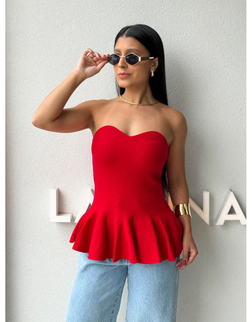 Blusa Tricot Elisa Vermelha - Loja La Mina 